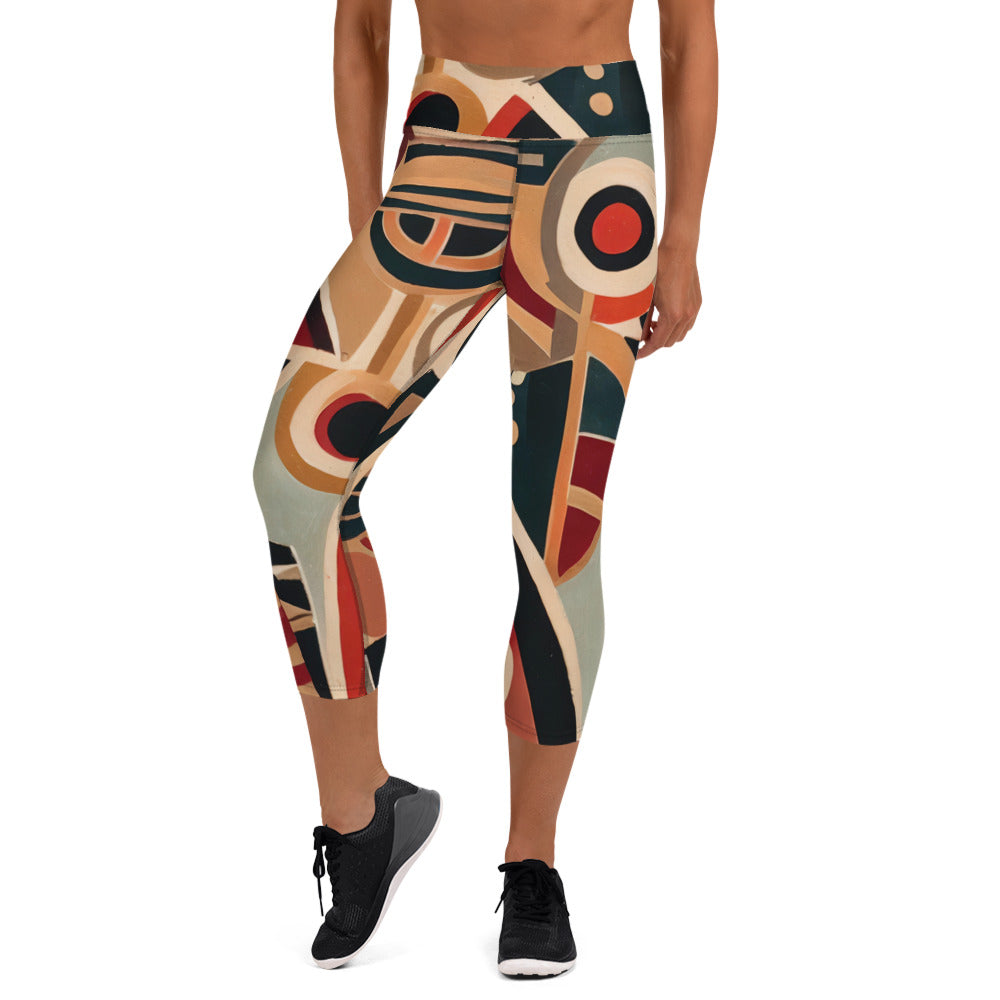 DMV 0217 Retro Art Yoga Capri Leggings