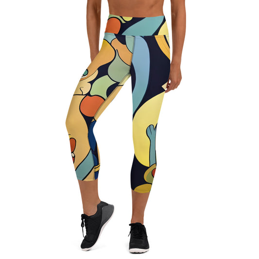 DMV 0242 Retro Art Yoga Capri Leggings