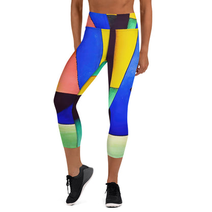 DMV 0255 Retro Art Yoga Capri Leggings