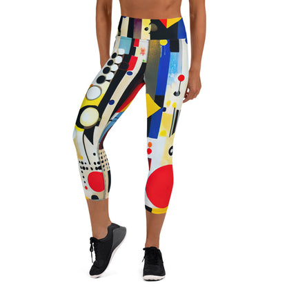 DMV 0124 Retro Art Yoga Capri Leggings