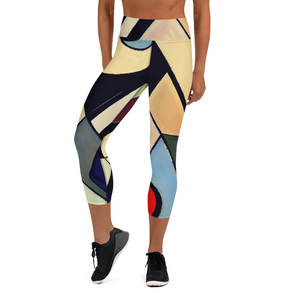 DMV 0234 Abstract Art Yoga Capri Leggings