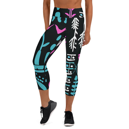 DMV 0122 Boho Yoga Capri Leggings