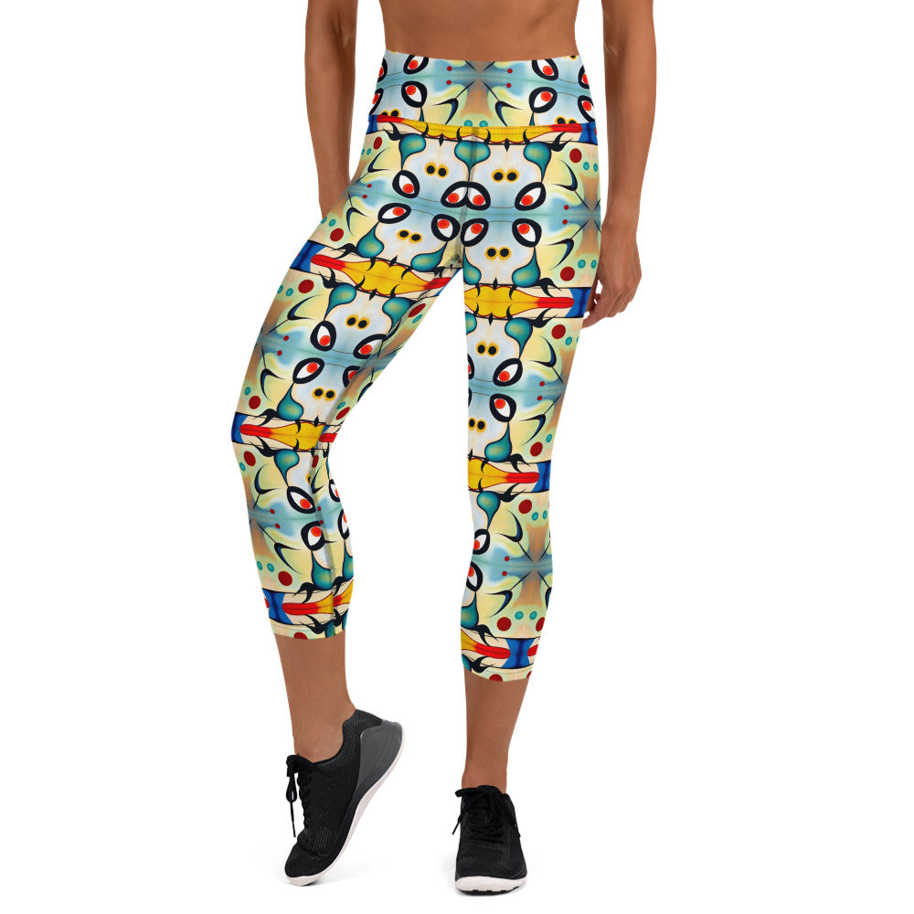 DMV 0102 Vintage Artsy Yoga Capri Leggings