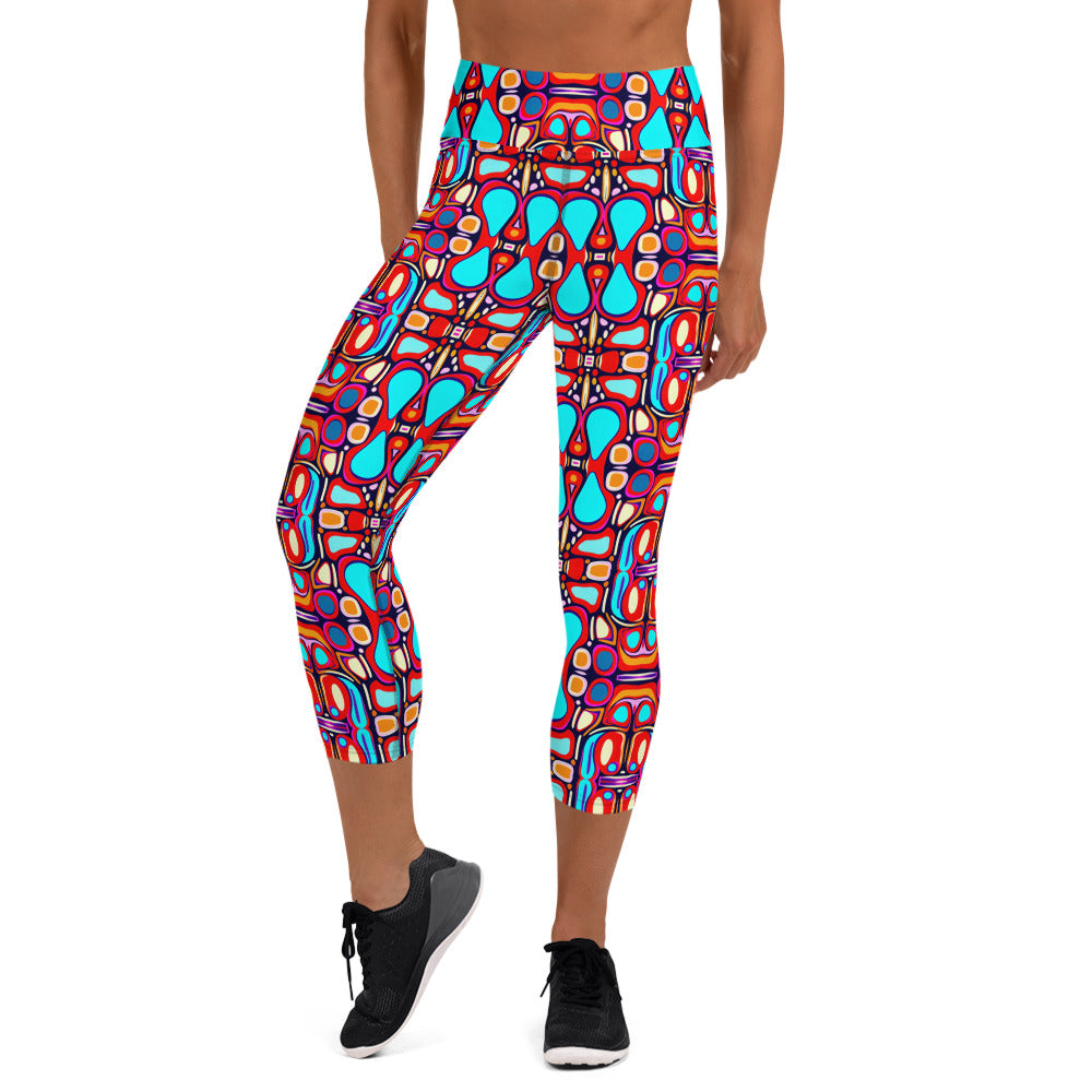 DMV 0094 Vintage Artsy Yoga Capri Leggings