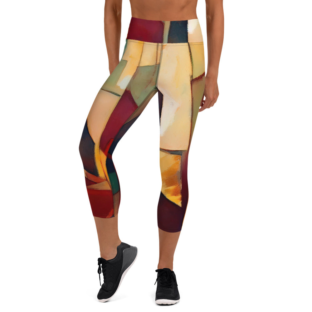 DMV 0251 Abstract Art Yoga Capri Leggings