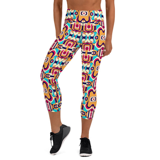 DMV 0160 Vintage Artsy Yoga Capri Leggings