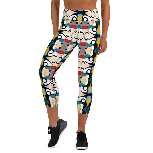 DMV 0139 Vintage Artsy Yoga Capri Leggings