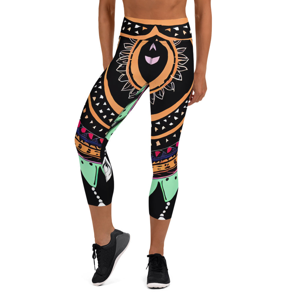 DMV 0180 Boho Yoga Capri Leggings