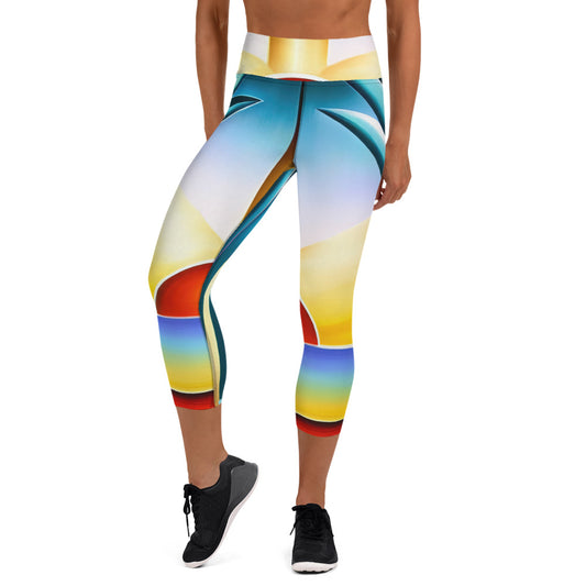 DMV 0262 Retro Art Yoga Capri Leggings