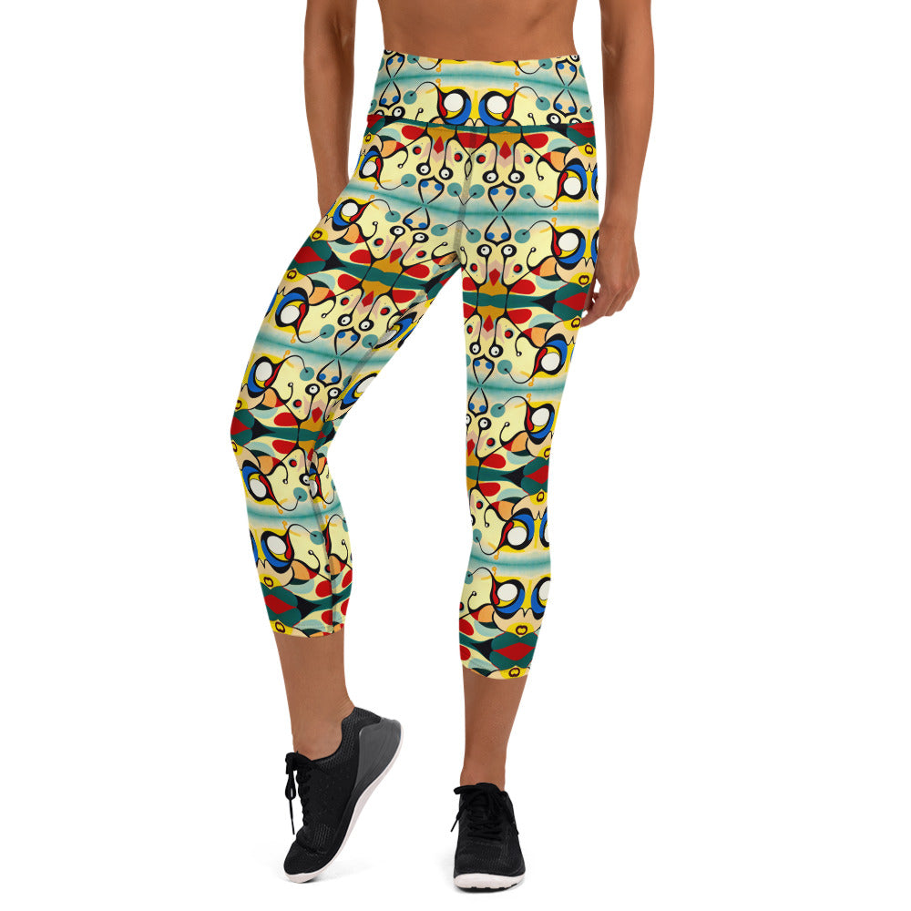 DMV 0405 Vintage Artsy Yoga Capri Leggings