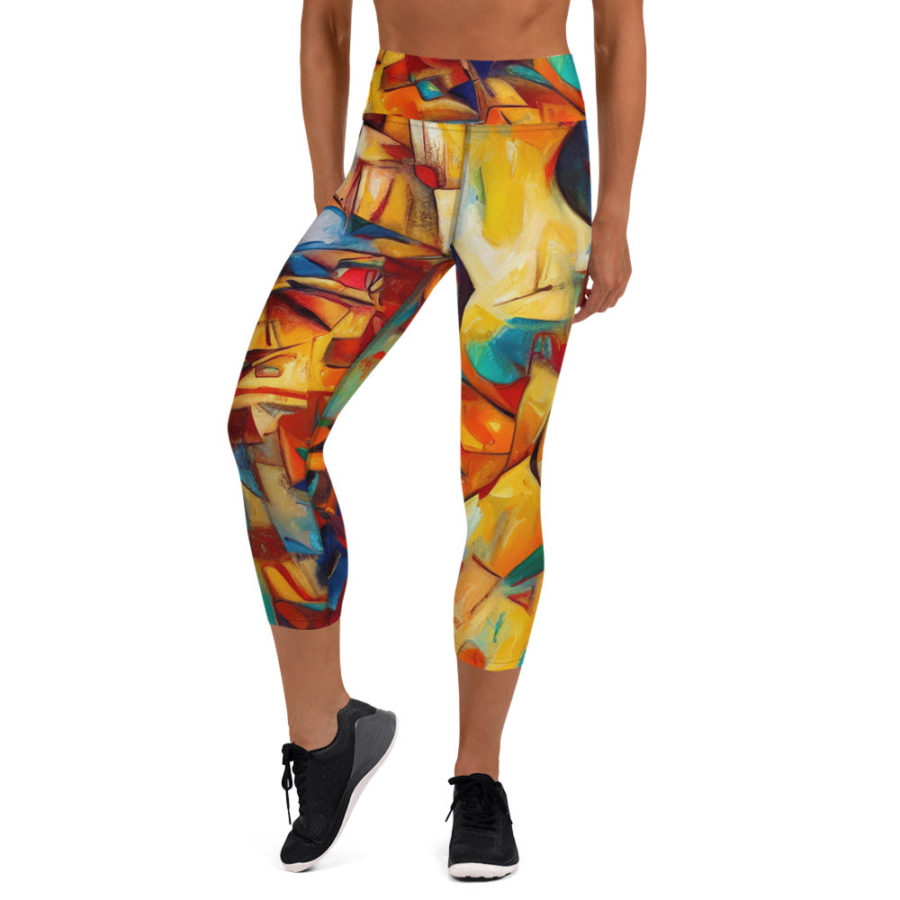 DMV 0416 Abstract Art Yoga Capri Leggings