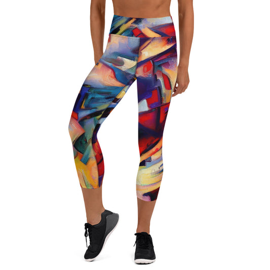 DMV 0308 Abstract Art Yoga Capri Leggings