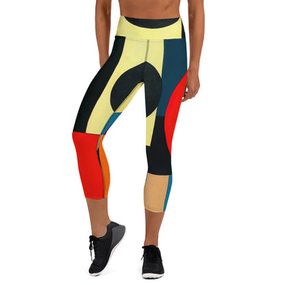 DMV 1351 Abstract Art Yoga Capri Leggings