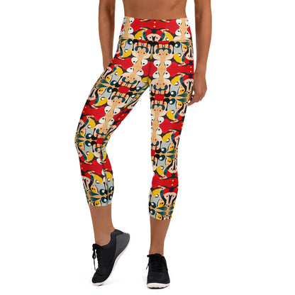 DMV 0203 Vintage Artsy Yoga Capri Leggings