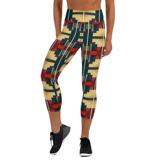 DMV 0186 Geo Boho Yoga Capri Leggings