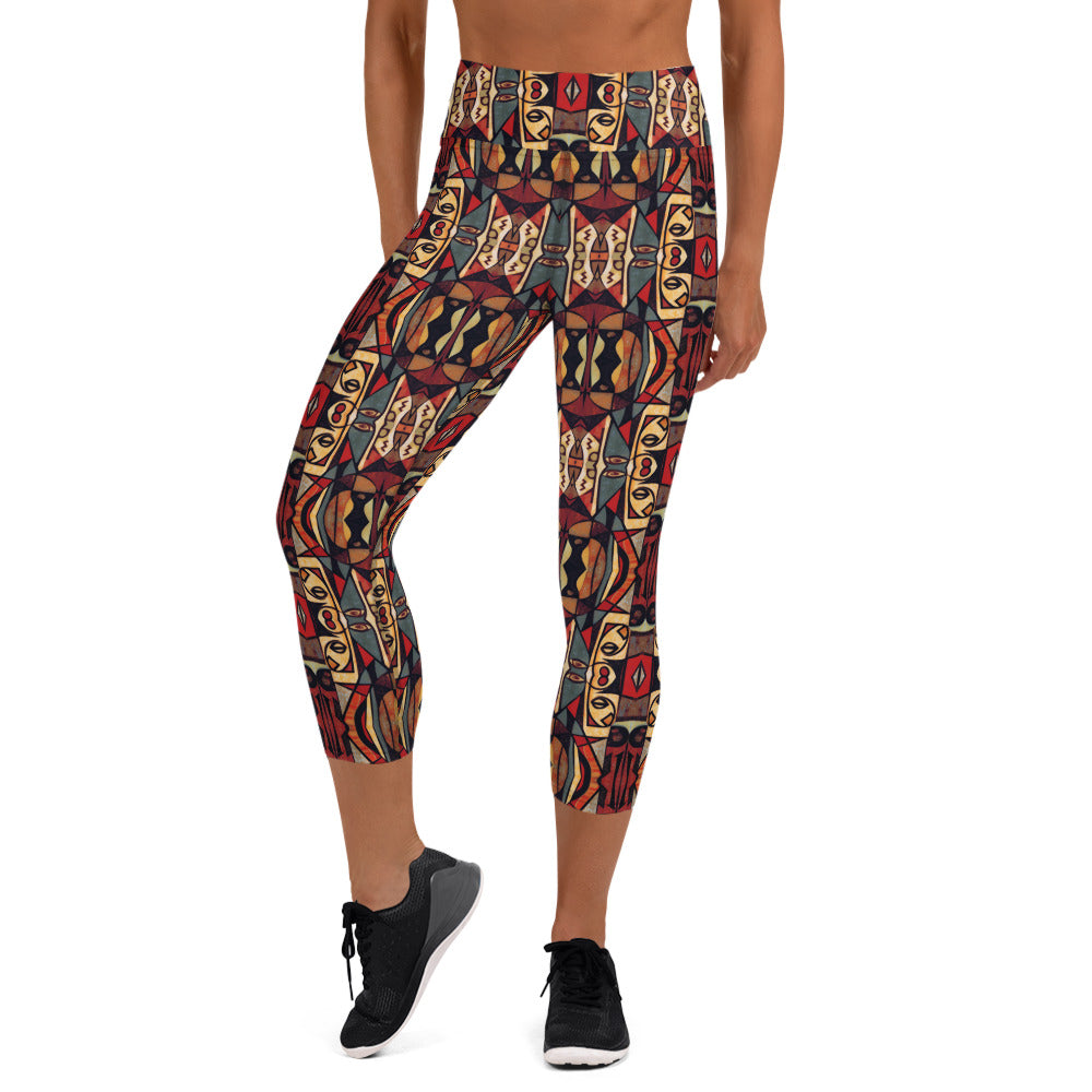 DMV 0174 Classic Boho Yoga Capri Leggings