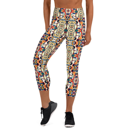 DMV 0157 Geo Boho Yoga Capri Leggings