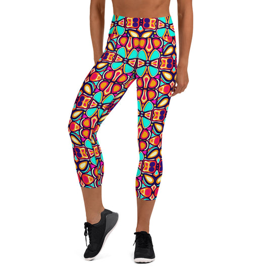 DMV 0207 Vintage Artsy Yoga Capri Leggings