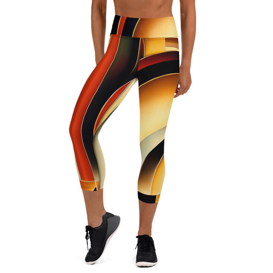 DMV 0261 Retro Art Yoga Capri Leggings