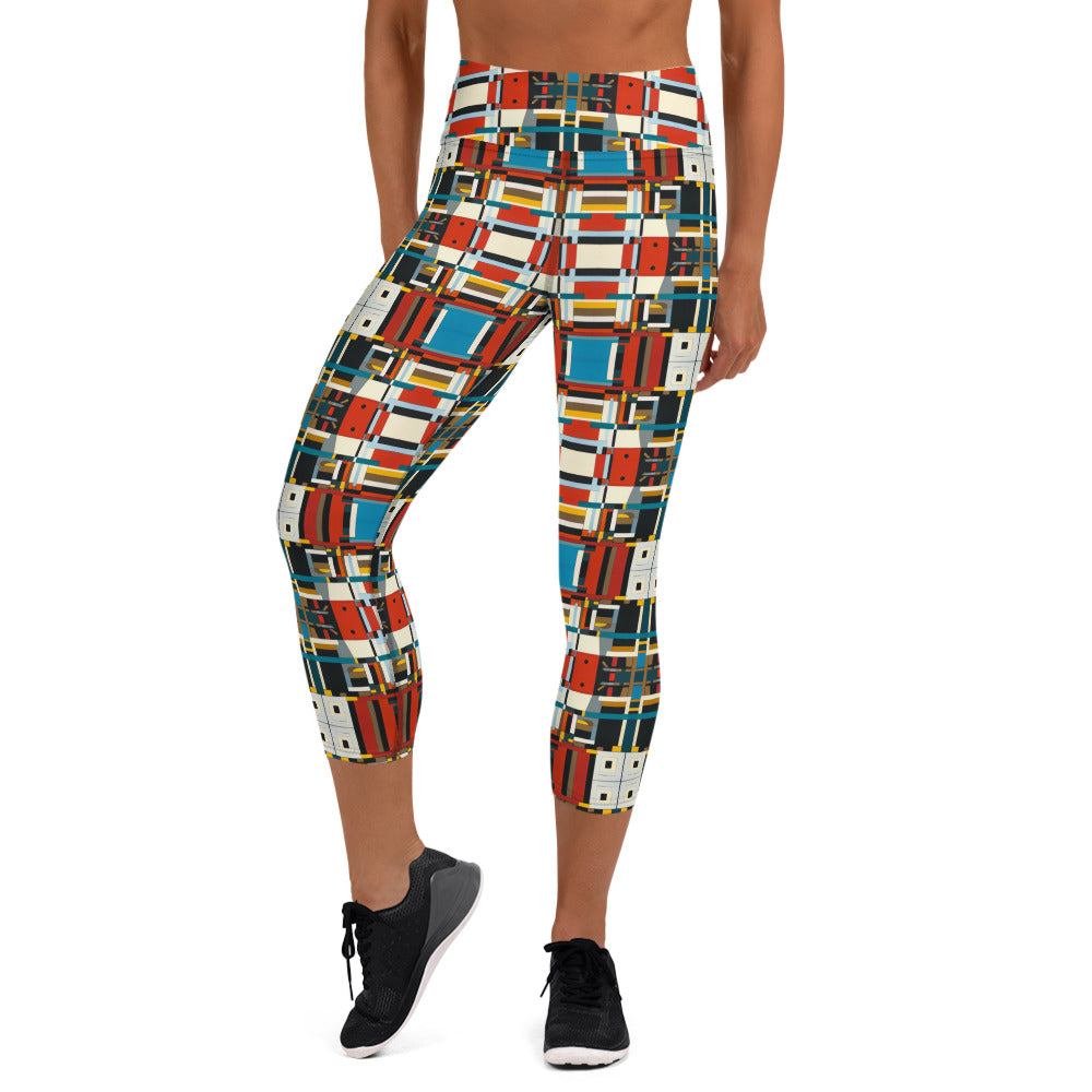 DMV 0410 Geo Boho Yoga Capri Leggings