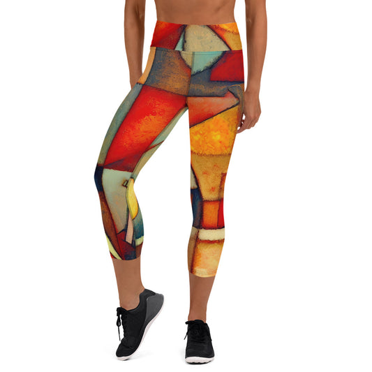 DMV 0298 Retro Art Yoga Capri Leggings