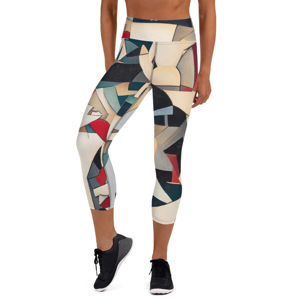 DMV 0508 Abstract Art Yoga Capri Leggings