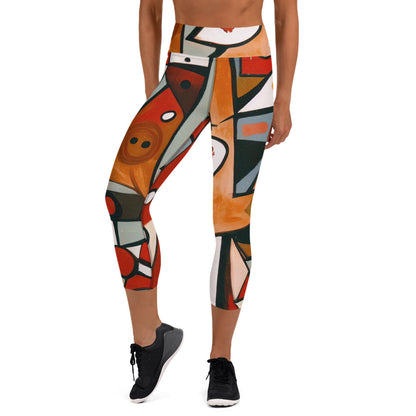 DMV 0522 Retro Art Yoga Capri Leggings