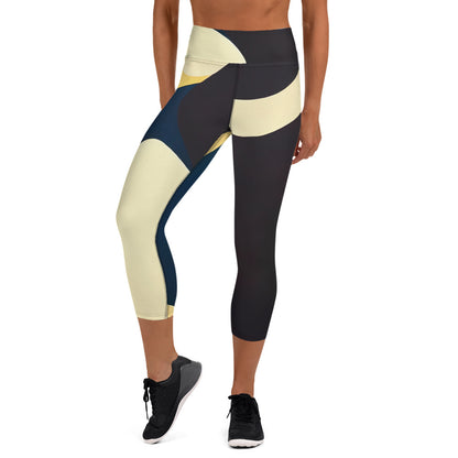 DMV 0421 Retro Art Yoga Capri Leggings