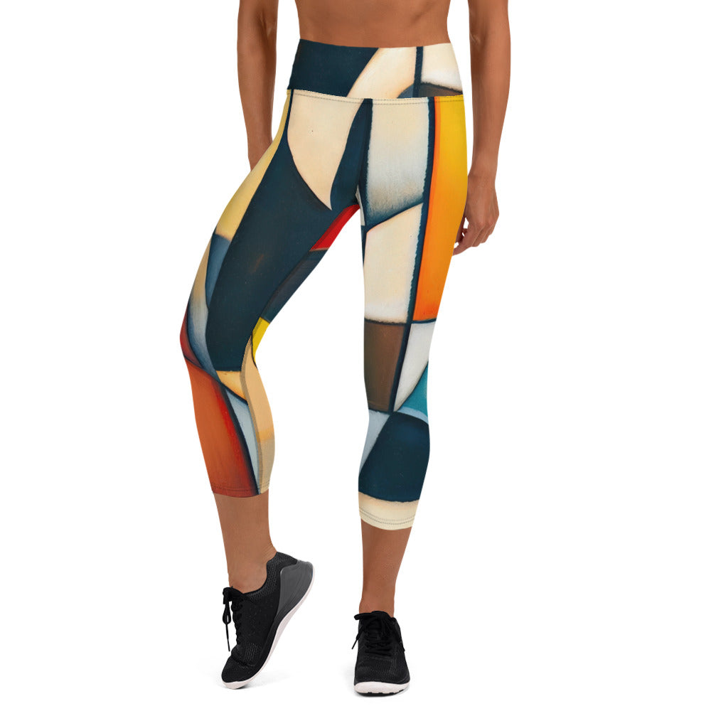 DMV 0433 Abstract Art Yoga Capri Leggings