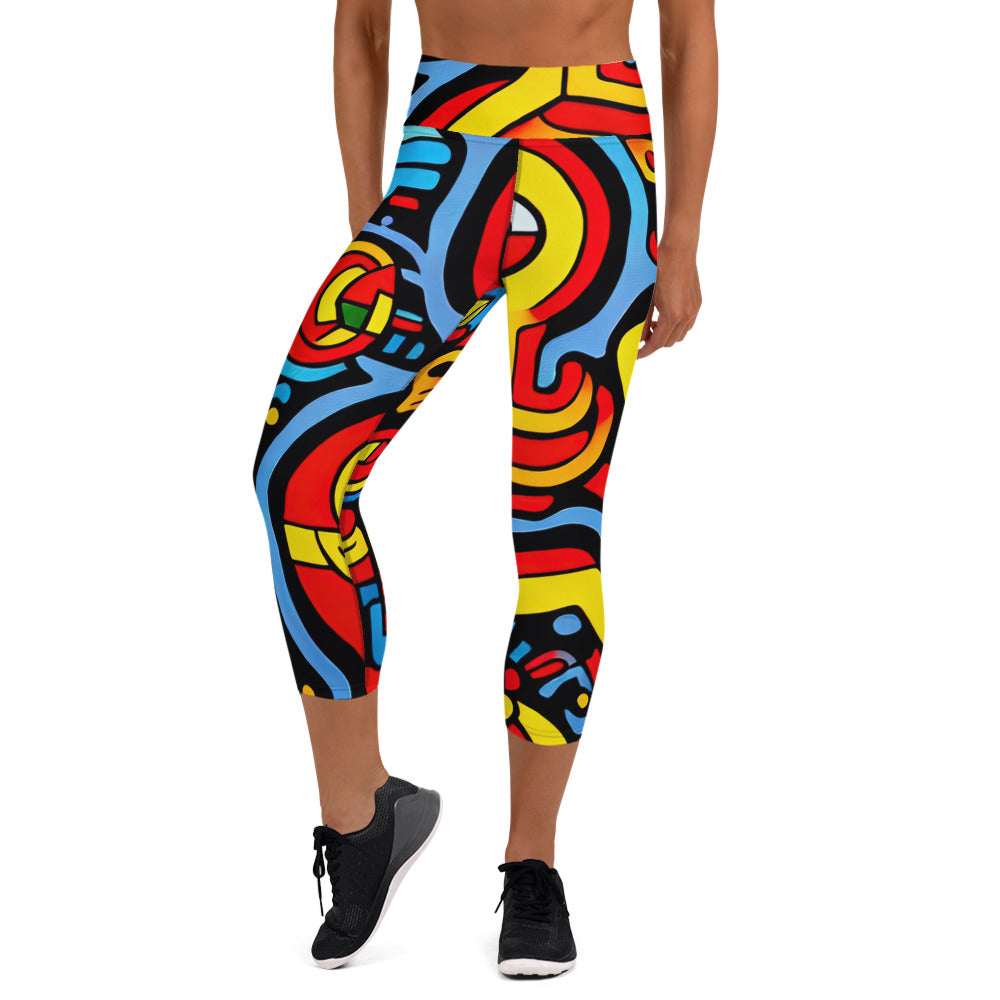 DMV 0645 Psy Art Yoga Capri Leggings