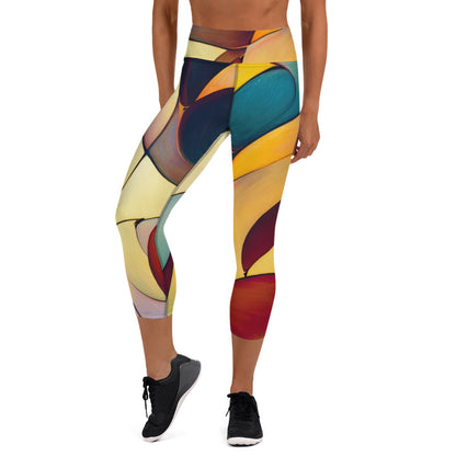 DMV 1551 Abstract Art Yoga Capri Leggings