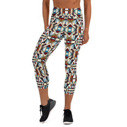 DMV 0546 Geo Boho Yoga Capri Leggings