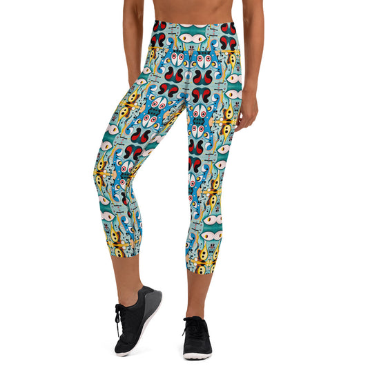 DMV 0955 Vintage Artsy Yoga Capri Leggings