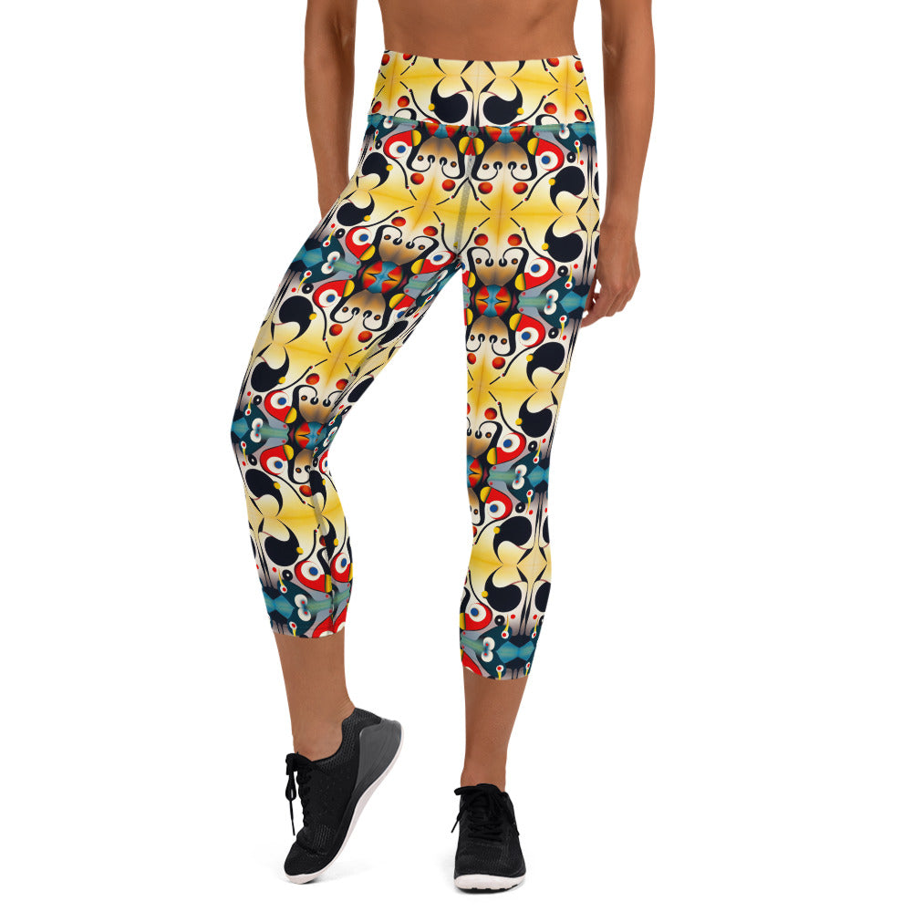 DMV 1440 Vintage Artsy Yoga Capri Leggings