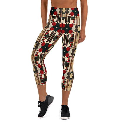 DMV 2124 Geo Boho Yoga Capri Leggings