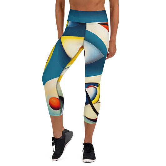 DMV 1006 Retro Art Yoga Capri Leggings