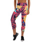 DMV 0625 Floral Yoga Capri Leggings