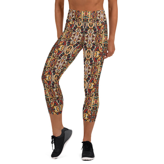 DMV 1208 Classic Boho Yoga Capri Leggings