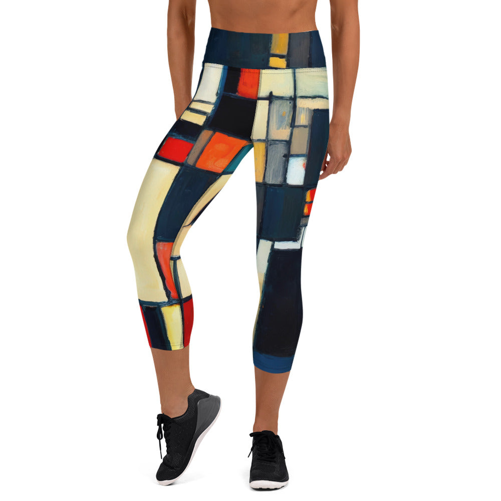 DMV 0586 Abstract Art Yoga Capri Leggings