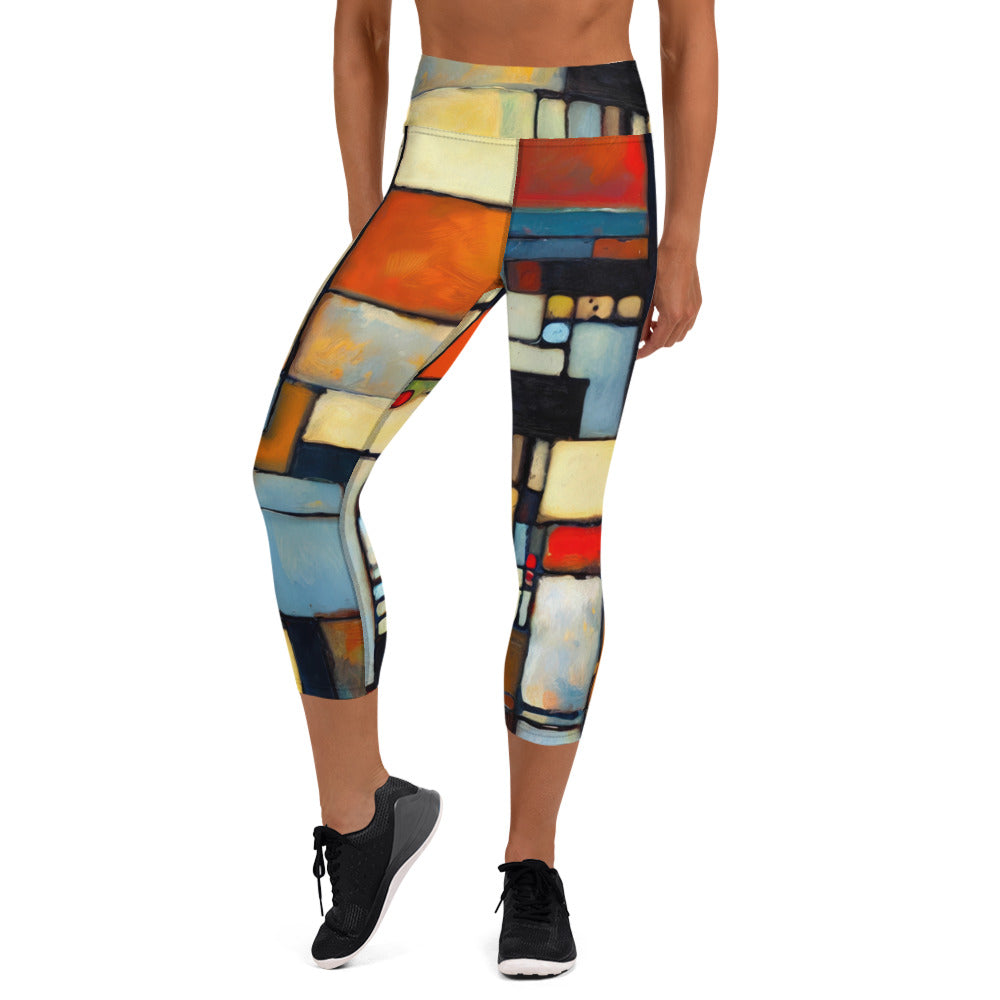 DMV 0425 Abstract Art Yoga Capri Leggings