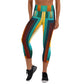 DMV 0382 Retro Art Yoga Capri Leggings