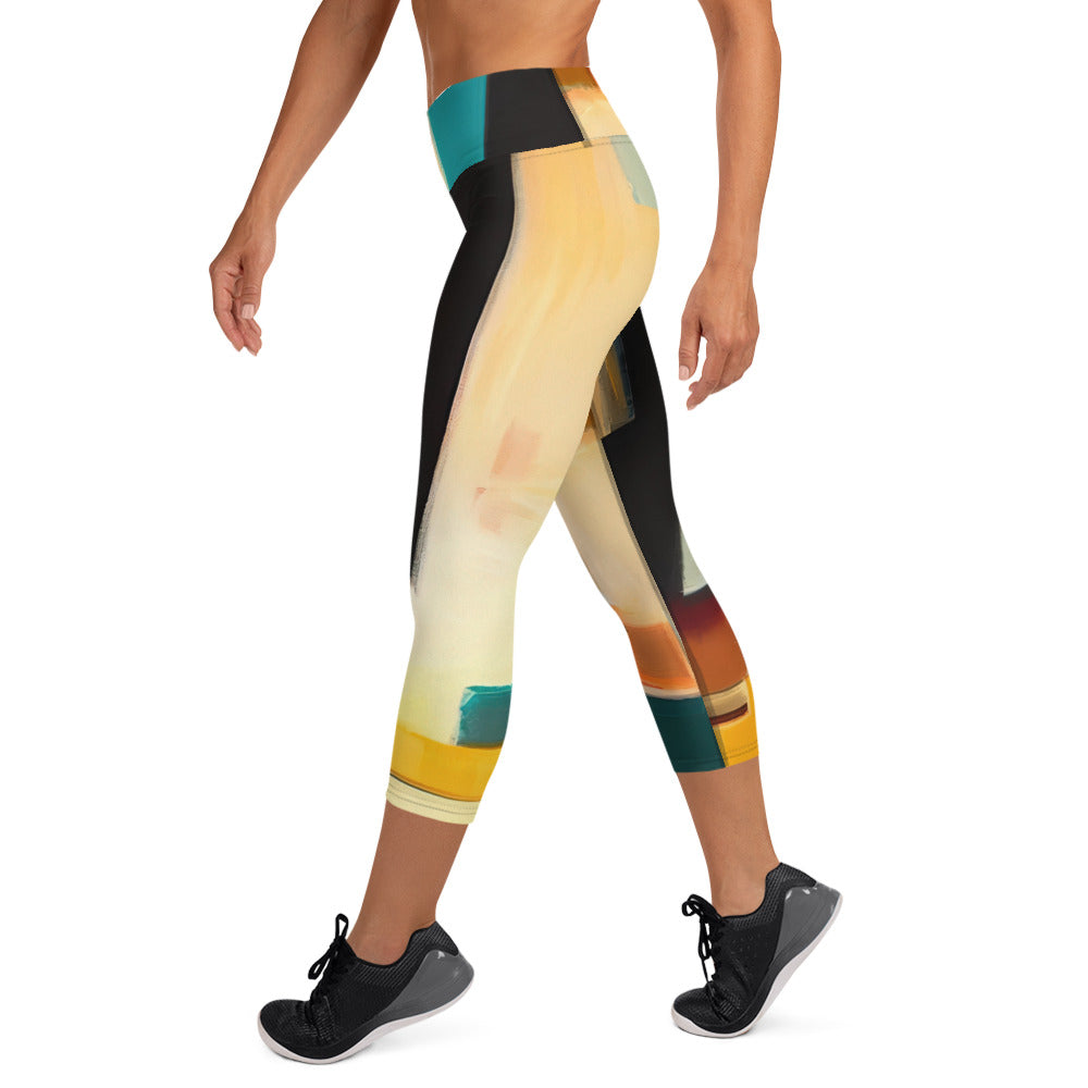 DMV 0282 Abstract Art Yoga Capri Leggings