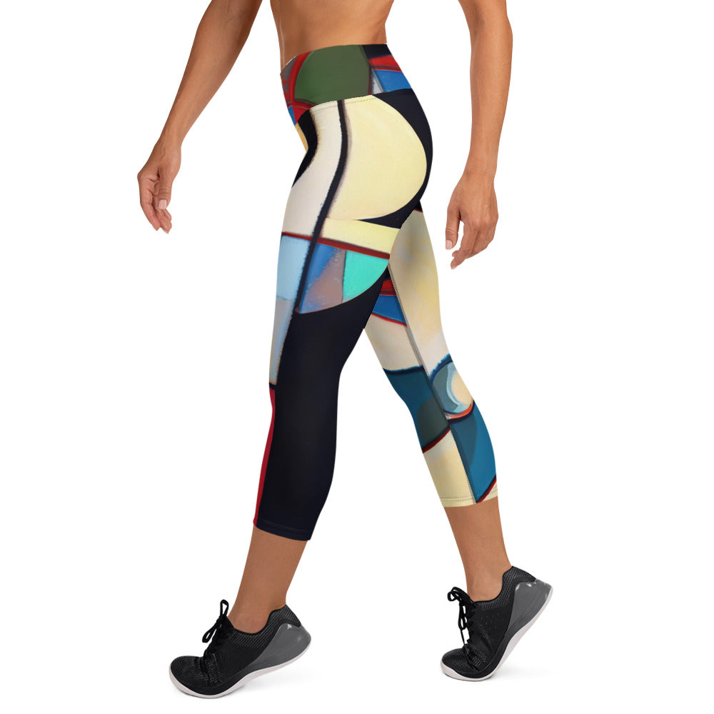 DMV 0209 Abstract Art Yoga Capri Leggings