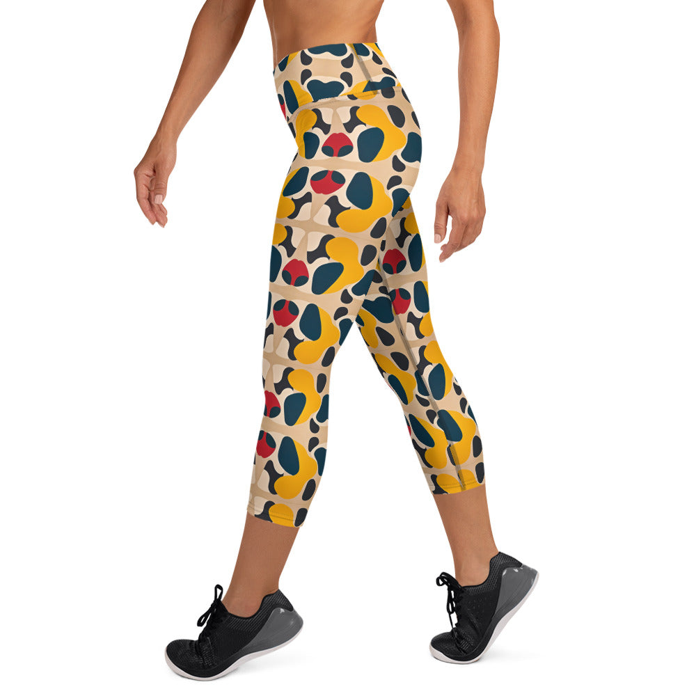 DMV 0236 Vintage Artsy Yoga Capri Leggings