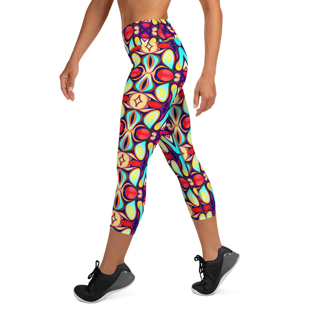 DMV 0036 Vintage Artsy Yoga Capri Leggings