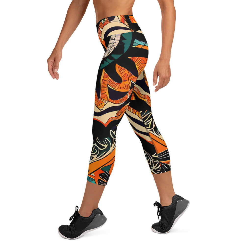 DMV 0033 Boho Yoga Capri Leggings