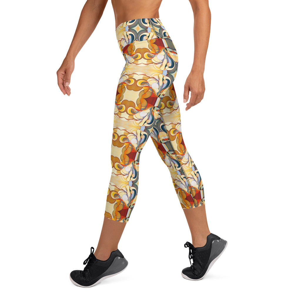 DMV 0089 Chic Boho Yoga Capri Leggings