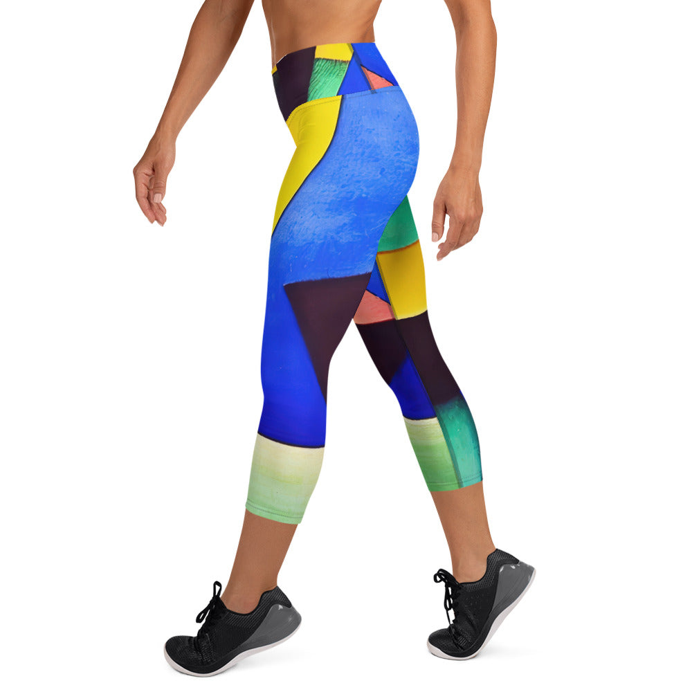 DMV 0255 Retro Art Yoga Capri Leggings