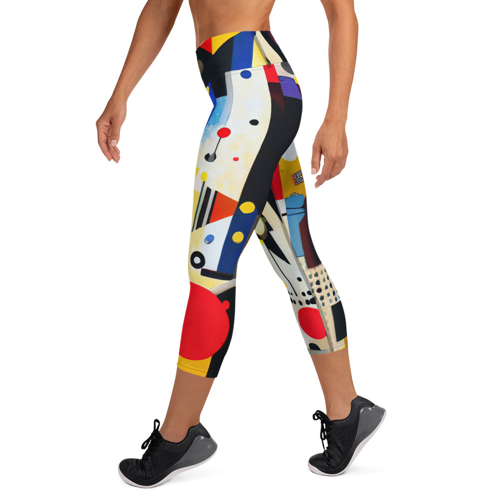 DMV 0124 Retro Art Yoga Capri Leggings