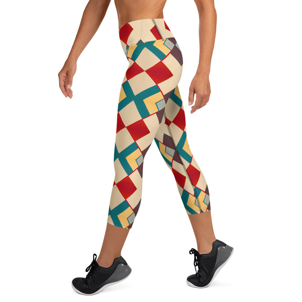 DMV 0129 Classic Boho Yoga Capri Leggings